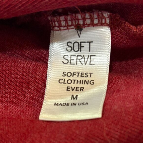 Soft Serve Womens Medium Hoodie Red Fleece Cloud Cotton SOFT Pullover USA - Picture 4 of 5
